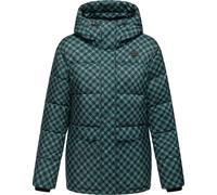 Steppjacke RAGWEAR "Wikesh Print", Damen, Gr. XS (34), blau (ocean), Obermaterial: 100% Polyester. Innenfutter: 100% Polyester. Wattierung: 100% Polyester, gerade Po-bedeckend, hoch geschlossener Auss