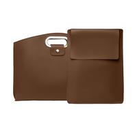 Wasserdichte Laptoptasche, PU-Leder, stilvolle Tragetasche, wasserdichtes Arbeitstaschen-Set, für Herren, Arbeitsplatz, Reisen, Schule, College, Lehrer, Krankenschwester, Pendler, coffee, Refer to