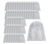 Wasserdichte Schuhtasche, 50 Stück, tragbare Taschen gegen Vergilben, Aufbewahrungstasche aus Vliesstoff mit Kordelzug für Schuhe, Stiefel, Kleidung und Make-up, 24 x 38 cm, Consulte la descripción