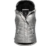 Wasserdichte Steppweste mit abnehmbarer Kapuze "Hesty Bling" Light Grey XXL