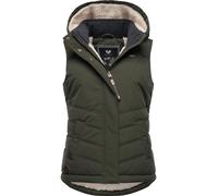 Steppweste RAGWEAR "Hesty", Damen, Gr. M (38), grün (olivgrün), Außenmaterial: 100% Polyester. Innenfutter: 100% Polyester. Wattierung: 100% Polyester, tailliert Po-bedeckend, hoch geschlossener Aussc