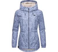 Wasserdichte Übergangsjacke mit floralem Print "Dankka Spring" Blue M