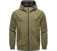 Ragwear Herren wasserdichte und atmungsaktive leichte Übergangsjacke Kurze Sommerjacke mit Kapuze Tyller Bonded YOUMODO Dark Olive Gr. L