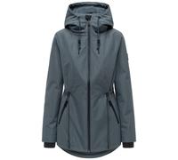 Wasserdichte Übergangsjacke mit verstellbarer Kapuze "Blumentanz 14" Blue Grey L