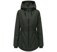 Wasserdichte Übergangsjacke mit verstellbarer Kapuze "Blumentanz 14" Dark Olive XL