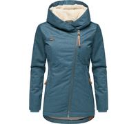 Winterjacke RAGWEAR "Gordon", Damen, Gr. S (36), graublau, Außenmaterial: 100% Polyester; Innenfutter: 100% Polyester; Wattierung: 100% Polyester, figurbetont hüftlang, asymmetrischer Ausschnitt, Ärme