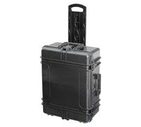 Wasserdichter Koffer MAX620TR (L x B x H: 687 x 528 x 376 mm, Ohne Schaumstoffeinlage, Ausziehbarer Trolley, Schwarz, Kunststoff)