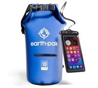 Wasserdichter Packsack 10L - Dry Bag mit Reißverschlusstasche und Rolltop | Dry Bag 10L in Blau: schwimmfähiger Trockensack mit Reißverschluss-Außentasche und IPX8-Handyhülle