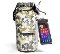 Wasserdichter Packsack 10L - Dry Bag mit Reißverschlusstasche und Rolltop | Dry Bag 10L in Camouflage: schwimmfähiger Trockensack mit Reißverschluss-Außentasche und IPX8-Handyhülle