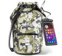 Wasserdichter Packsack 20L - Dry Bag mit Reißverschlusstasche und Rolltop | Dry Bag 20L in Camouflage: schwimmfähiger Trockensack mit Reißverschluss-Außentasche und IPX8-Handyhülle