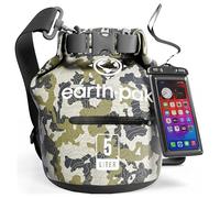 Wasserdichter Packsack 5L - Dry Bag mit Reißverschlusstasche und Rolltop | Dry Bag 5L in Camouflage: schwimmfähiger Trockensack mit Reißverschluss-Außentasche und IPX8-Handyhülle