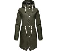 Wasserdichter Regenmantel mit Kapuze "Flower of Ocean" Dark Olive M