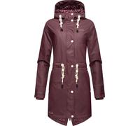 Regenjacke NAVAHOO "Flower of Ocean" Gr. L (40), rot (weinrot) Damen Jacken Lange modischer Outdoor Regenmantel (46728441-L)