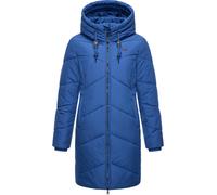 Steppmantel RAGWEAR "Novista" Gr. 4XL (48), blau Damen Mäntel Übergangsmäntel Stylischer Wintermantel mit zick zack Muster und großer Kapuze (96159834-4XL)