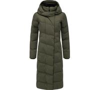 Wintermantel RAGWEAR "Pavla Long Soft YOUMODO", Damen, Gr. 6XL (52), grün (olivgrün), Obermaterial: 100% Polyester. Innenfutter: 100% Polyester. Wattierung: 100% Polyester, gerade kniebedeckend, hoch