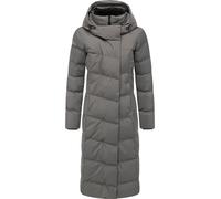 Wintermantel RAGWEAR "Pavla Long Soft YOUMODO", Damen, Gr. L (40), grau, Obermaterial: 100% Polyester; Innenfutter: 100% Polyester; Wattierung: 100% Polyester, gerade kniebedeckend, hoch geschlossener