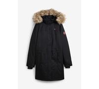 Wintermantel BONPRIX, Damen, Gr. 46, schwarz, Obermaterial: 100% Polyester. Futter: 100% Polyester. Wattierung: 100% Polyester, A-Linie, Mäntel Wintermantel, mit abnehmbarer Kapuze und Fell, mit Innen