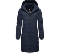 Ragwear Damen Wintermantel Warmer Steppmantel lang mit Kapuze Dizzie Coat Navy23 Gr. 3XL