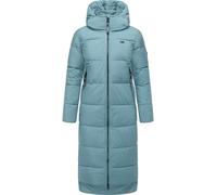 Wintermantel RAGWEAR "Patrise", Damen, Gr. L (40), graublau, Obermaterial: 100% Polyester, Innenfutter: 100% Polyester, Wattierung: 100% Polyester, bequem wadenlang, hoch geschlossener Ausschnitt, Ärm