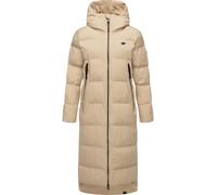 Ragwear Damen Wintermantel Warmer wasserdichter und atmungsaktiver Steppmantel extralang mit Kapuze Patrise Taupe24 Gr. L
