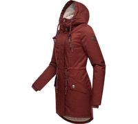Ragwear Damen Wintermantel warm gefütterter Parka lang wasserdicht mit Kapuze Elsie Melange Wine Red Gr. 3XL