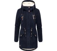 Kurzmantel RAGWEAR "Ellsie Cordy YOUMODO", Damen, Gr. XL (42), navy, Cord, Obermaterial: 100% Baumwolle; Innenfutter: 100% Polyester; Wattierung: 100% Polyester, tailliert ca. Mitte Oberschenkel, eng