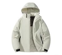 Wasserdichter Winterparka für Herren, warm, dick, mit Fleece gefüttert, Kapuzenmantel, winddicht, Schnee, Wanderjacke für Freizeit, Alltag, Büro, Schwarz (XXL)