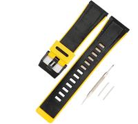 Wasserdichtes Gummi-Uhrenarmband, kompatibel mit Casio Pro Trek GA2000, PRG600, PRW6600, PRG-650Y, Herren-Sportuhr, Ersatz-Uhrenarmband für Herren, Schwarz/Gelb