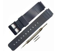 Wasserdichtes Silikon-Gummi-Uhrenarmband (16 mm) für Casio MQ-24/MQ-58/104/76/71/98, Schwarz-schwarze Schnalle, 16mm, Classic