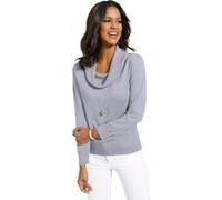 Wasserfallpullover "Pullover", Damen, Gr. 40, grau (grau, meliert), 55% Baumwolle, 45% Viskose, unifarben, Pullover (75938053-40) grau, meliert