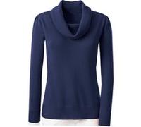 Wasserfallpullover "Pullover", Damen, Gr. 46, blau (marine), 55% Baumwolle, 45% Viskose, unifarben, Pullover (97152759-46) marine