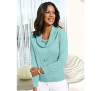 Wasserfallpullover "Pullover", Damen, Gr. 38, grün (mint), 55% Baumwolle, 45% Viskose, unifarben, Pullover (54276957-38) mint