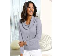 Wasserfallpullover "Pullover", Damen, Gr. 40, grau (grau, meliert), 55% Baumwolle, 45% Viskose, unifarben, Pullover (75938053-40) grau, meliert