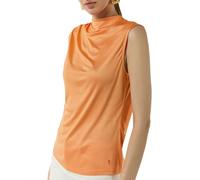 Wasserfallshirt COMMA, Damen, Gr. 34, orange, Jersey, Obermaterial: 100% Viskose, unifarben, regular fit normal, Rundhals, Shirts Wasserfallshirt, ohne Ärmel (20580606-34)