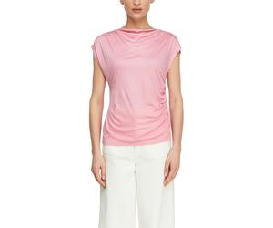 Wasserfallshirt COMMA, Damen, Gr. 42, sea pink, Web, Obermaterial: 100% Viskose, unifarben, tailliert hüftbedeckend, Rundhals, abgesteppte Kante, Shirts, Sommershirt aus weich fließender Viskose (8792