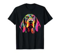 Wasserfarben Farbenfroher Black And Tan Coonhound Hunde T-Shirt