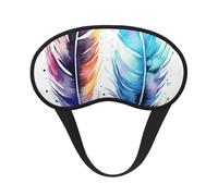 Wasserfarbene, abstrakte Kunst, Tierfeder-Schlafmaske, weich, bequem, Augenmaske mit verstellbarem Riemen, Verdunkelung, Augen-Schlafschutz, für Damen, Mädchen, Herren, Reisen, Yoga, Nickerchen