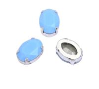 Wasserkristalle, ovale Glas-Strasssteine mit Krappenfassung, mehrfarbig, verschiedene Größen, versilbertes und goldfarbenes Metall, zum Basteln, 10 x 14 mm, 48 Stück