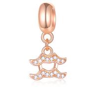 Wassermann Sternzeichen Charms passt Pandora Valentinstag Armband - Rose Gold 925 Sterling Silber Halskette Anhänger, 12 Constellation Dangle CZ Perlen, Geburtstagsgeschenk für Freundin/Frau