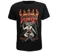 Watain Baphomet Flammendes Logo T-Shirt L Schwarz