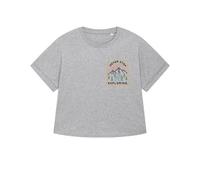 watapparel Oversize T-Shirt Frauen Never stop exploring Heather Grey M
