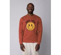 watapparel Sweatshirt Unisex Happy times smiley emoji Heritage Brown M