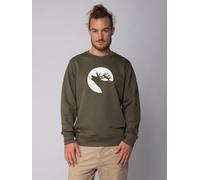 watapparel Sweatshirt Unisex Röhrender Hirsch Khaki XL