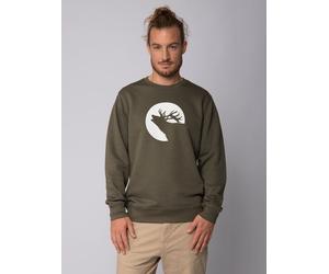 watapparel Sweatshirt Unisex Röhrender Hirsch Khaki XS