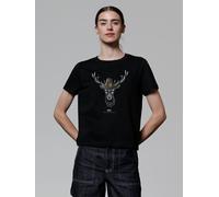 watapparel T-Shirt Frauen [#afts] Hirsch Black XS