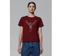watapparel T-Shirt Frauen [#afts] Hirsch Burgundy XS
