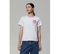 watapparel T-Shirt Frauen Blume Cool Heather Grey XL