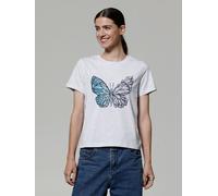 watapparel T-Shirt Frauen Crystal Butterfly Cool Heather Grey XL