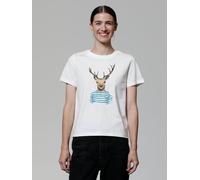 watapparel T-Shirt Frauen Hirsch Off White L