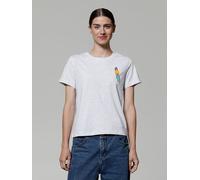 watapparel T-Shirt Frauen Mädchen Auf Fahrrad Cool Heather Grey XL